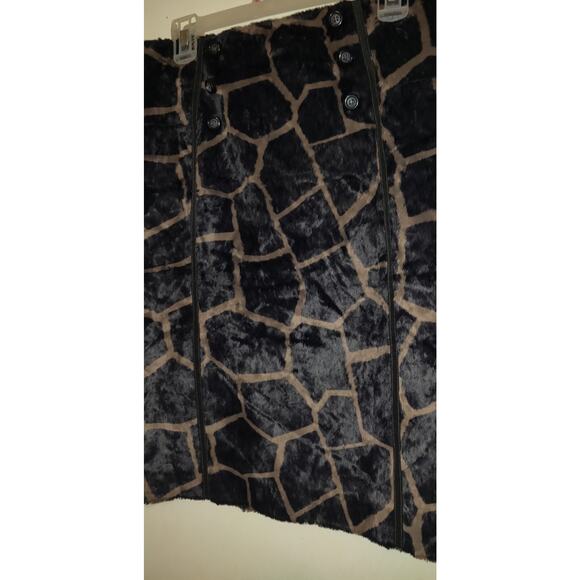 Brown & Tan Skirt Size 10 ETCETERA Above Knee Animal Giraffe Print FURRY MINI - Picture 5 of 14